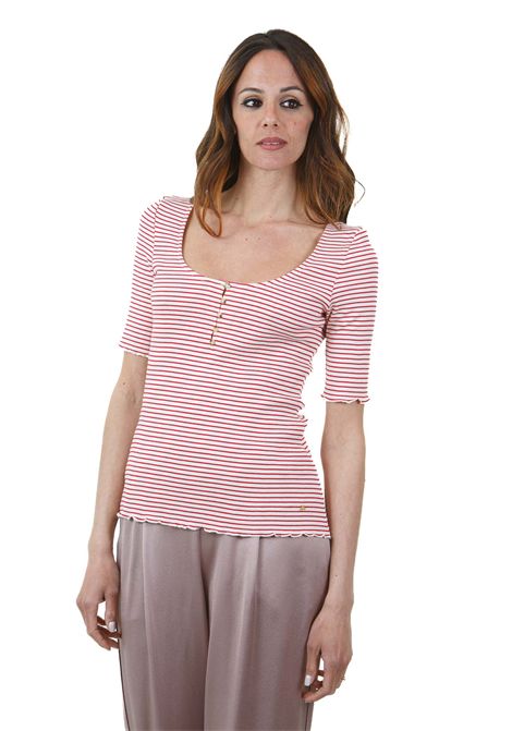 Ines t-shirt rigata con bottoncini DES PETIT HAUTS | T- Shirt | INES-1E250202RA243